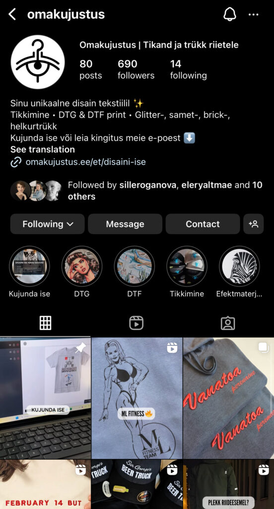 Omakujustus instagrammi konto